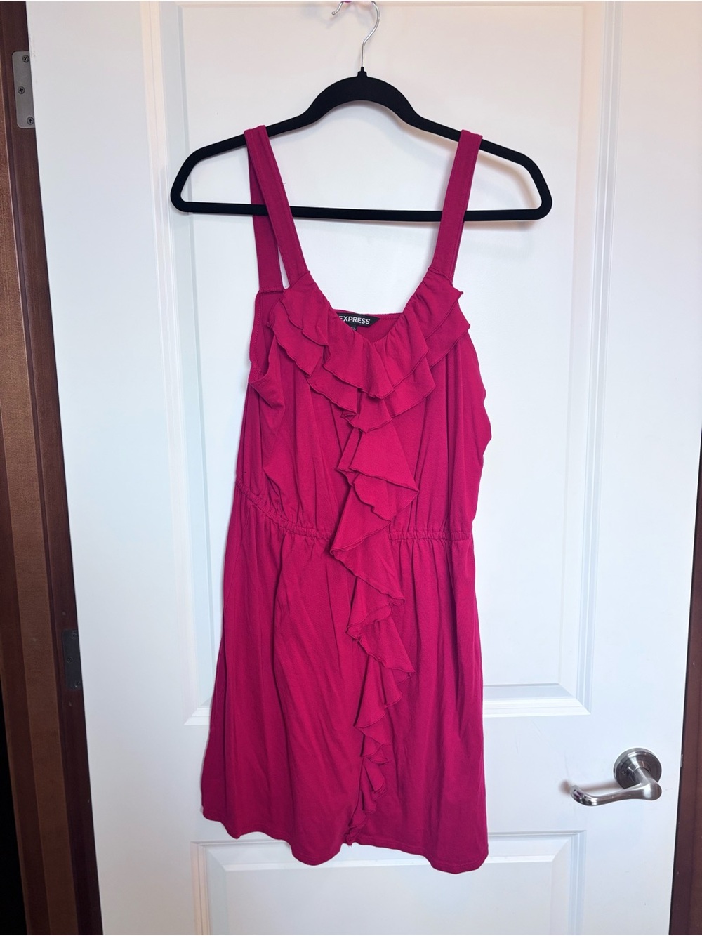 Express Red Ruffled Mini Dress